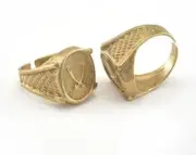 Swords - War Adjustable Ring Raw brass (18mm 8US inner size) 4413