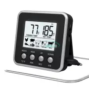 Digital Oven Thermometer Kitchen Meat Thermometer Countdown/Timer LCD Backlight