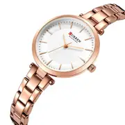 Casual Slim Minimalist Quartz Wristwatch with Steel for Women
