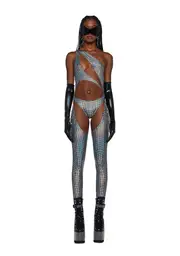 [Club Exx] Prism Moonwalk Cut-Out Catsuit - Disco