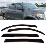 in-Channel Style Smoke Window Sun Rain Visor Vent Guard Deflector Shade Fit for 2007-2021 Toyota Tundra CrewMax Cab