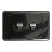 10 x 2 Gang BLACK Wall Switch - 2 Way Switching - Electrical Light Switch - SAA