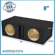 8" Dual Ported / Center Vented Sub Box Sub Enclosure Speaker Box Ground Shaker