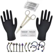 1 Set Professional Body Piercing Tools Kit Ear Nose Navel Nipple Needles TFSY_IL