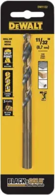DEWALT DW1122 11/32" Oxide Drill Bit,, Black