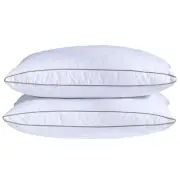 ® Natural Goose Down Feather Pillows for Sleeping Oval Gusseted Down Feather ...