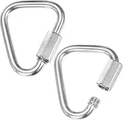 uxcell 2-Pack Quick Chain Link Connector, M5 3/16" 316 Stainless Steel Triangle Locking Repair Chain Links for Swing/Camping/Hiking/Backpack, Twist Key Ring Screw Chain Link [Silver]