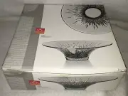 RCR Luxion Glass Bowl Fire Flame Design Console Centerpiece Round LARGE 12" New