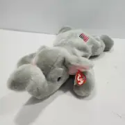 Ty Beanie Buddies Righty Grey Elephant Plush New Tags 2000 USA Flag