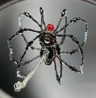 Handmade Evil Eye Black Widow Sugar Bead Metal Wire Hanging SPIDER Decoration