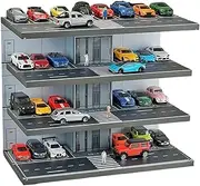 Car Garage Protective Organizer Scene Parking lot Model Scene 1:64 Simulation Elevator Series Garage Scene Acrylic Box Display Cabinet Simulation Parking lot Mode(Without Light - Without dust Cover)