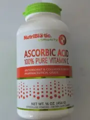 NutriBiotic 100% Pure Vitamin C Ascorbic Acid Crystalline Powder 454g Exp 4/ 26