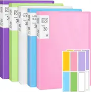 A4 Display Folders, 5 Pack 30 Pockets Display Book Document Clear Folders With Plastic Sleeves