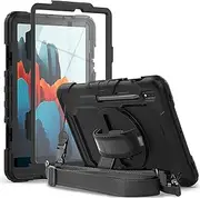 Herize Samsung Galaxy Tab S8/S7 Case 11 inch 2022/2020 SM-X700/X706 SM-T870/T875 with Pen Holder Screen Protector | Heavy Duty Shockproof Rugged Protective Cover W/Stand Shoulder Strap