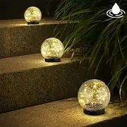 Solar Light Cracked Glass Ball LED Lights Outdoor Lighting Waterproof For Garden Festival Outdoor Indoor Decoration Solar Lawn Lights Walkway Lamp