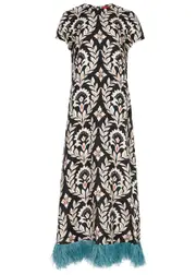 LA Double J Swing Printed Silk-satin Maxi Dress - Black - S (UK8-10 / S) S (UK8-10 / S)