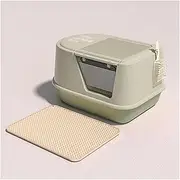 Large Cat Litter Pan with Lid Closed Odourless and Leak Proof Litter Pan with Litter Mat Easy to Install and Clean Litter Tray