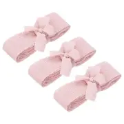 3 Pcs Light Pink Ribbon Crinkle Chiffon, 1 1/2 Inch Handmade Tulle Fabric