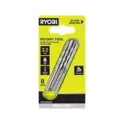 Ryobi 3.2mm 8 Piece Rotary Tool Guide Point Plasterboard Drill Bit Set