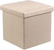 Storage Stool Footstool Seat Cube Toy Box Chair Storage Stool Pouffe Stool Footstool (Color : Beige)
