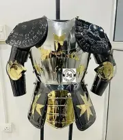 Medieval Knight Templar Half Body Armor Stainless Steel Breastplate Shoulder Arm