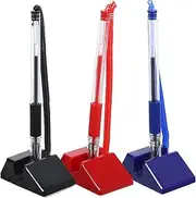 Parliky Gel Ink Pen and Holder Set Security Pen for Office Hotel Lobby Bank Counter Reliable Writing Tool