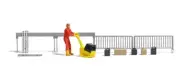 HO Scale Accessories - 7804 - Action set Vibrating Plate Compactor with operator