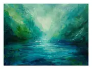 Abstract River Canvas Print Wall Art