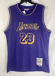 NWT Mitchell & Ness Lakers Lebron James Jersey #23 Hardwood Classics 2018-19 3XL
