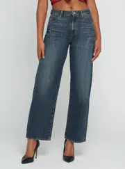 GUESS Women's Eco High-Rise 90s Boyfriend Denim Jeans In Waterton Blue Wash Size: 30, Spandex