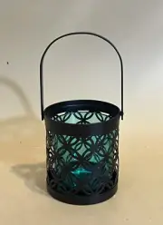 Partylite Island Inspiration Metal Mini Lantern Green Votive Candle Holder- PL1