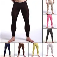 在飛比找ETMall東森購物網優惠-男士冰絲緊身褲半透明性感瑜伽