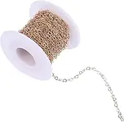 Operitacx Necklace Chain Making Gunmetal Cable Link Chain Jewelry Organizer Spools Paperclip Melty Chain Necklace Pour Clay Bead Cable Chains Beaded Charm Kit Men Anklet Silver Copper