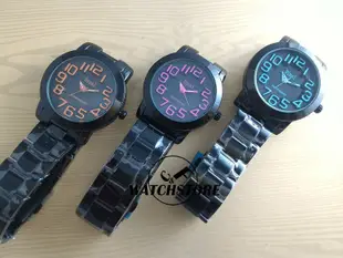 C&F 立體浮雕數字黑鋼腕錶 情侶對錶 媲美 CK MK MJ SEIKO G-SHOCK