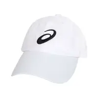 在飛比找松果購物優惠-ASICS 平織運動帽-防曬 遮陽 鴨舌帽 運動 帽子 白黑