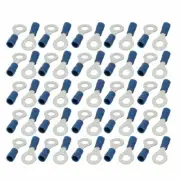 A● 50pcs RV2-6 Pre Insulated Crimp Terminal Connector Blue for AWG 16-14 Wire