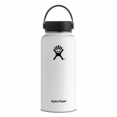 Hydro Flask W32TS110 3oz. Wide Mouth Water Bottle - White