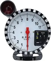 ZFGVGNMTYA KET 5 Inch Car Digital Tachometer Gauge RPM 11000K Gauge 7Color Backlight LED Shift Light RPM for 1-10 Cylinder Engine Vehicles Car Tachometer(White Panel)