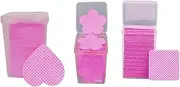 Generic 600 Pieces Nail Pads, Non Woven Fabric Lash Extension Glue Cleaning Versatile Polish Remover Pads Nail Cleaning for Nails Art, rose red