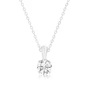 Luminesce Lab Grown 1 Carat Solitaire Diamond Pendant Sterling Silver