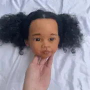 30" Painted Reborn Doll Kit Handmade Reborn Toddler with Veins Black Curls Gifts