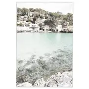 [James Lane] Tranquil Shallows White Framed Canvas - 100cm x 150cm
