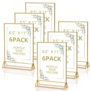 Acrylic Sign Holder 8.5x11 Double Sided Flyer Holder Table Menu Display Stand...