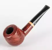 Briar Tobacco Smoking Pipe, Fat Bob, Hand Carved, Metal Cooling Filter, Mahogany