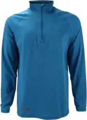 Men's Mossy Oak Quarter Zip Pullover, Blue Sun Protection Long Sleeve Sweatshirt