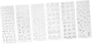 FRCOLOR 6pcs Nail Art Templates Stamping Plates for Press Nails Kit Tools Flowers and Leaves Stencils