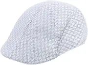 [Ｓｉｍｈｏａ] Men's Mesh Flat Cap Cabbie Hat for Hiking Gardening Outdoor Driving Traveling
