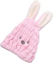 minkissy Cartoon Rabbit Quick Dry Turban Hat for Boys and Girls Shower Cap Absorbent Towel Dry Hair Hat for Girls Sleep Bonnet Random Color