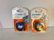 New Label Cartridges Dymo LetraTag White Plastic 2-PACK 1/2" x 13' Refills (R11)