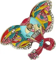 [DEARMAMY] Elephant Head Brooch Enamel Elephant Brooch Rhinestone Brooch Pin Animal Corsages Brooches Vintage Brooch Collar Lapel Brooch Pin Jewelry Decoration Women's Brooches Alloy